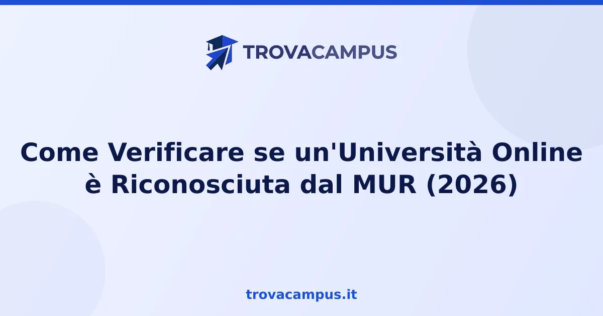 Come Verificare se un’Università Online è Riconosciuta dal MUR (2026)