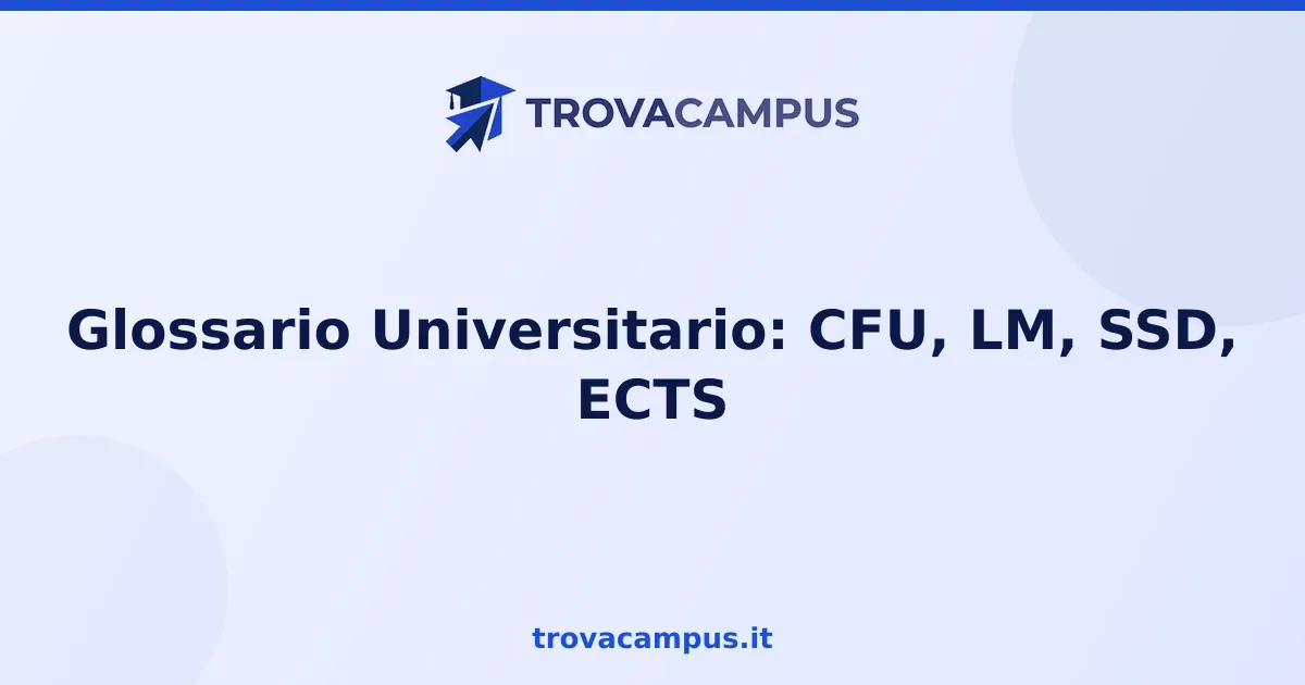Glossario Universitario: CFU, LM, SSD, ECTS