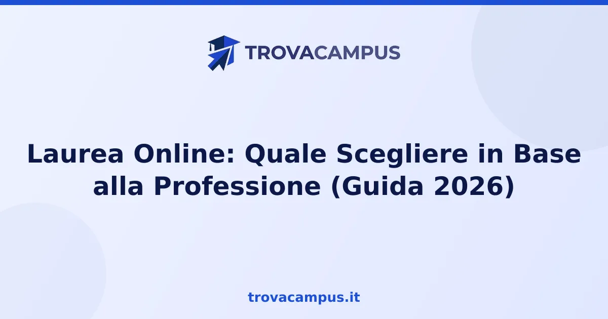 Laurea Online: Quale Scegliere in Base alla Professione (Guida 2026)