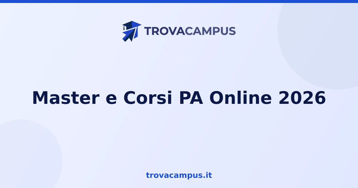 Master e Corsi PA Online 2026